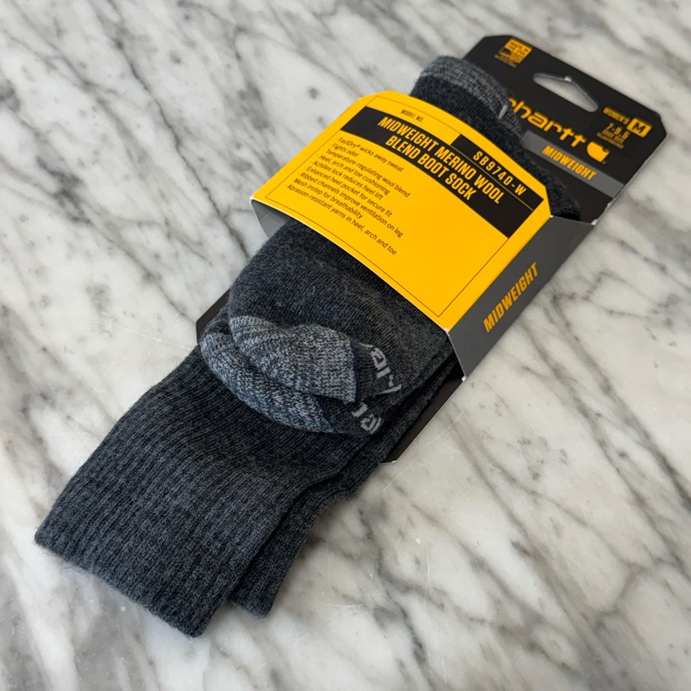 Carhartt, Midweight Merino Wool Blend Boot Sock, Medium 7-9.5